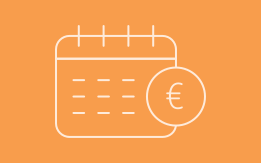 Symbol Kalenderblatt mit Eurozeichen